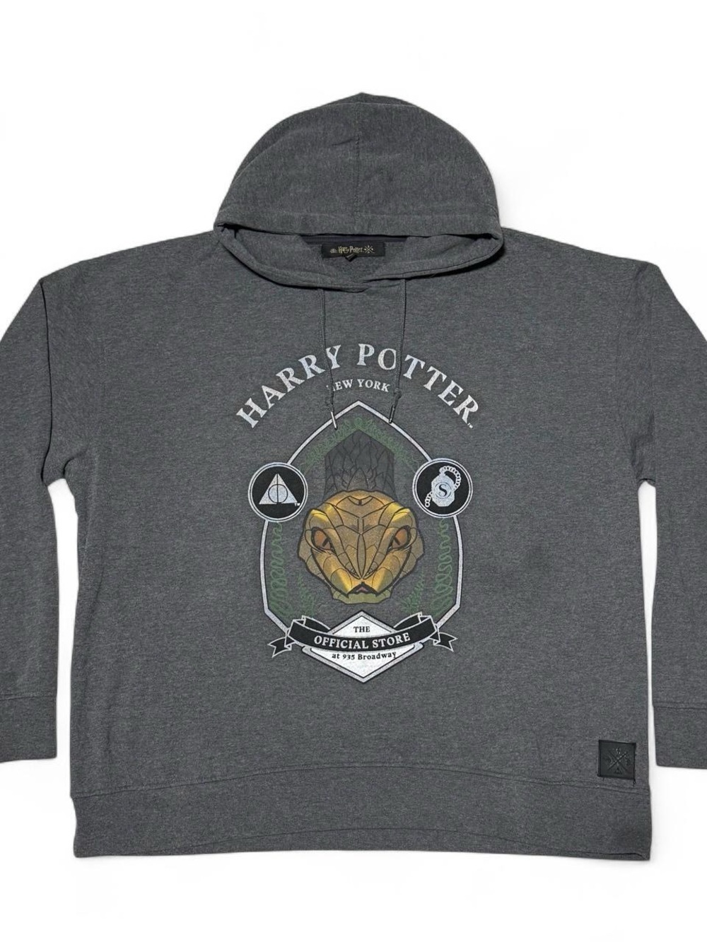 Harry Potter New York Official Store Slytherin Hoodie Gray Pullover Adult XL